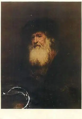 Postcard Portrait of a bearded old man Rembrandt painting