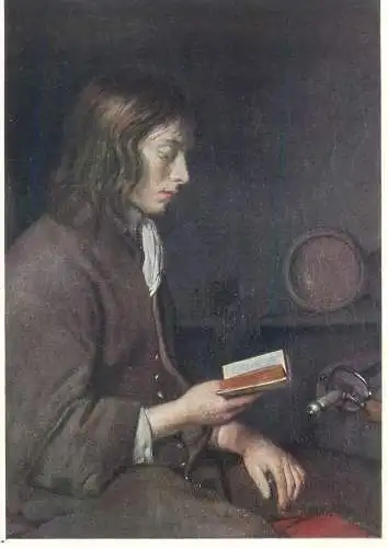 Postcard the Reader Gerard Terbroch painting