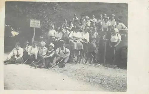 Photo postcard social history group foto Germany excusionists