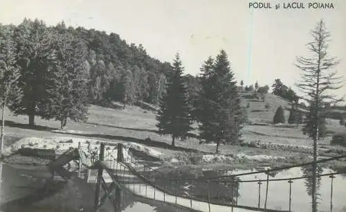 Post card Romania podul si lacul "Poiana"