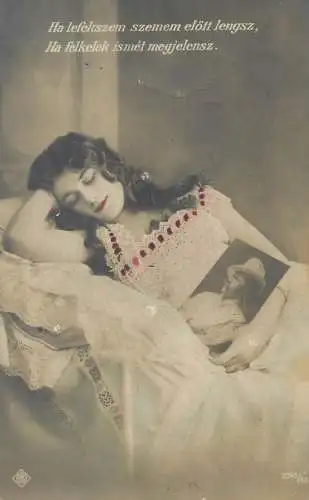 Sleeping beauty lover picture Hungary 1910