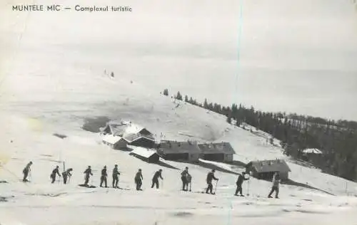 Post card Romania Muntele Mic Complexul Turistic ski types and scenes winter scenery