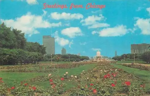 Greetings from Chicago Grant Park Buckingham Memorial Fountain