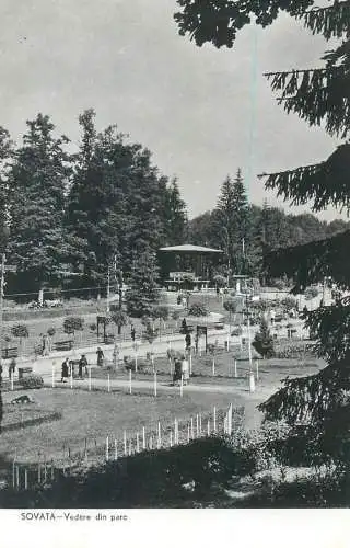 Post card Romania vedere din Sovata aspect din parc