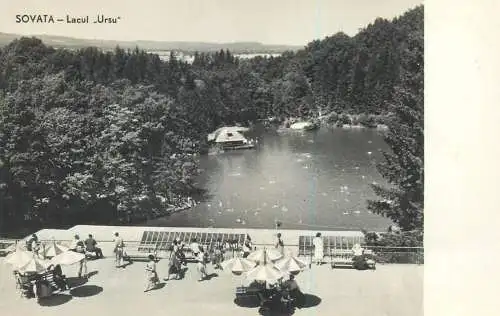 Postcard Romania vedere din Sovata Lacul "Ursu" aspect general