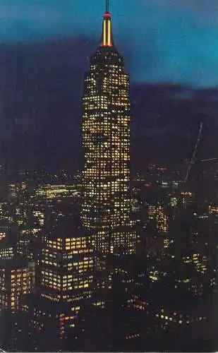 New York Empire State Building 1957 by night