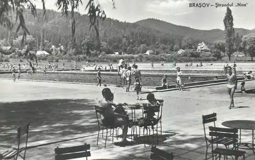 Postcard Romania vedere din Brasov strandul "Noa"