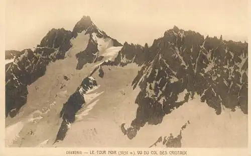 Chamonix-Mont-Blanc le tour noir vu du col des cristaux