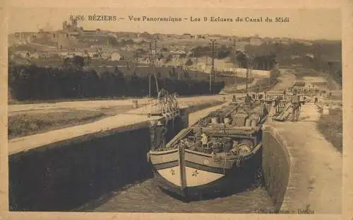 Beziers les 9 ecluses du canal du Midi