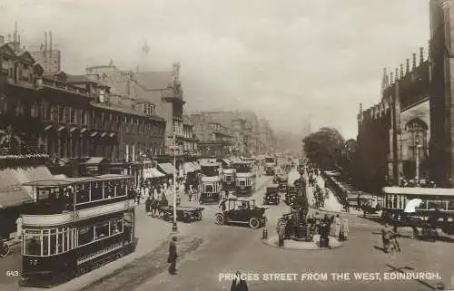 Edinburgh Princess street surface public transport tramways