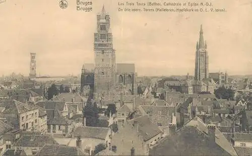 Brugge Bruges panorama les trois tours