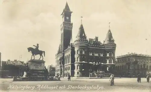 Sweden Helsingborg Radhuset equestrian statue