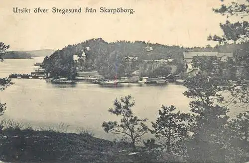 Sweden utsik ofver Stegesund fran Skarpoborg