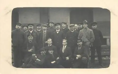 elegant men and working men types and scenes group picture memory Post card real photo social history