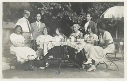 family around table types and scenes group photo memory 1933 Post card real photo social history