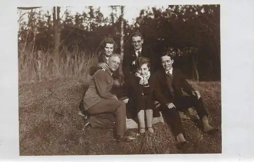 elegant men and women couple types and scenes Postcard real photo social history