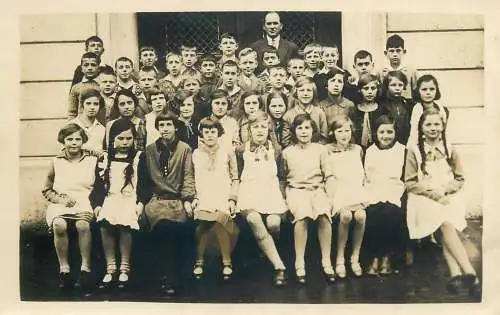 school children types group picture Post card real photo social history