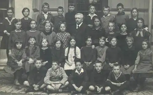 school children types group picture Postcard real photo social history