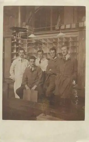 men types and scenes group picture Postcard real photo social history