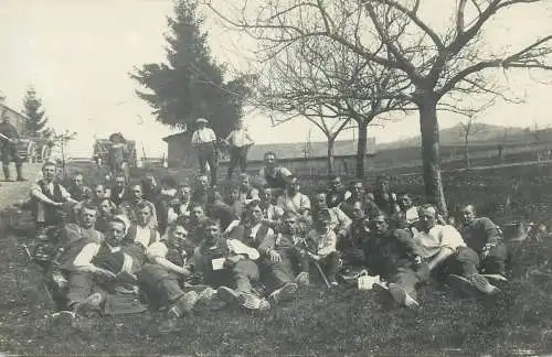 Post card memory group foto soldiers army types and scenes real photo social history