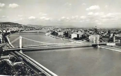 Hungary Budapest panorama Danube bridge