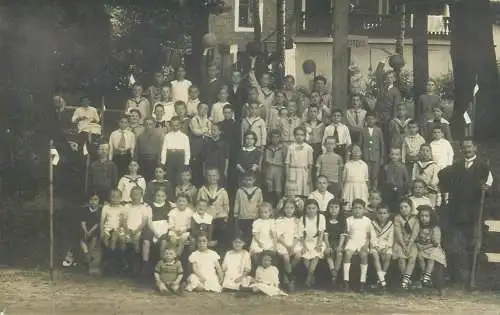 real photo social history Georg Pavel Atelier pic Postcard school children types and scenes group photo outdoor scenery