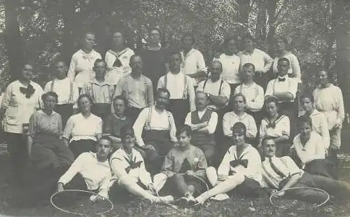 real photo social history Postcard types and scenes group photo outdoor scenery
