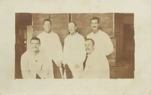 real photo social history memory Postcard men group photo