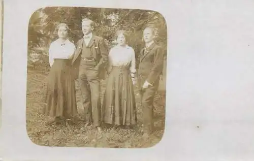real photo social history memory Postcard young gentlemen and ladies lover types and scenes