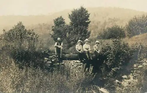 real photo social history memory Postcard friends types and scenes outdoor scenery