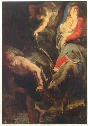 Paintings postcard Peter Paul Rubens the flight into Egypt