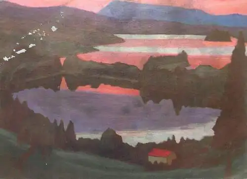 Paintings postcard Gabriele Munter Abend am Staffelsee