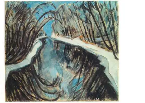 Paintings postcard Erich Heckel Kanal im Winter
