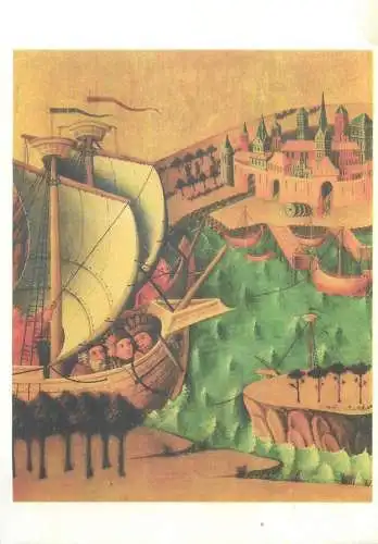 Paintings postcard Meister des Dreikonigsaltars Fahrt der Heiligen Drei Konige