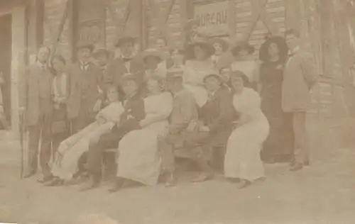 real photo social history memory Postcard elegant types and scenes group picture