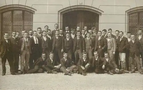 real photo social history memory Postcard young gentlemen types and scenes elegant costumes group picture