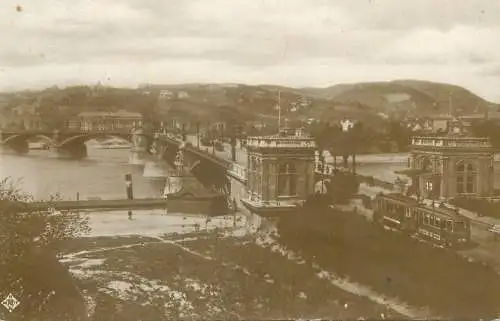 Budapest Danube bridge tramway Margithid 1928