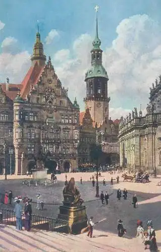 Dresden Georgentor uns Schlossturm AK