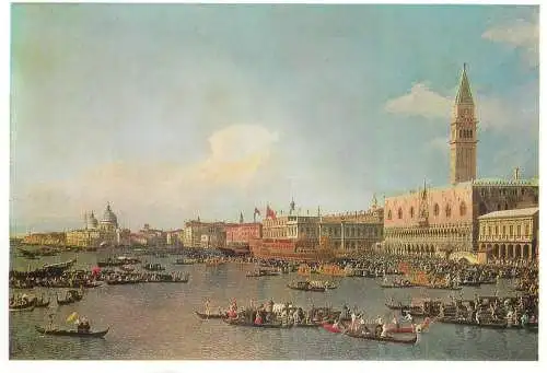 Paintings postcard Giovanni Antonio Canal Venice basin of S. Marco