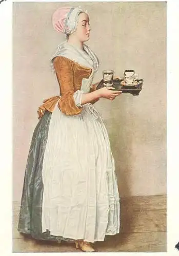 Paintings postcard Liotard Das Schokoladenmadchen
