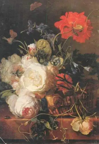 Paintings postcard Jan Van Huysum Flower basket Munchen