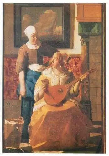Paintings postcard Jan Vermeer Van Delft Der Liebesbriel Amsterdam