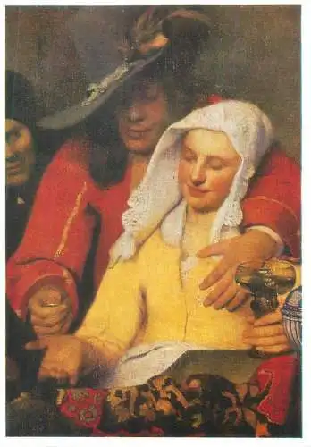 Paintings postcard Jan Vermeer Van Delft Bei der Kupplerin Dresden