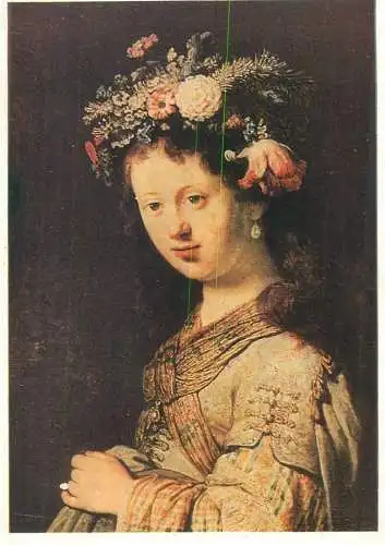 Paintings postcard Rembrandt Van Rijn Flora Leningrad Ermitage