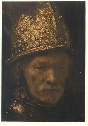 Paintings postcard Rembrandt man with golden helm