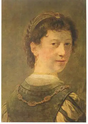 Paintings postcard Rembrandt Portrait of wife