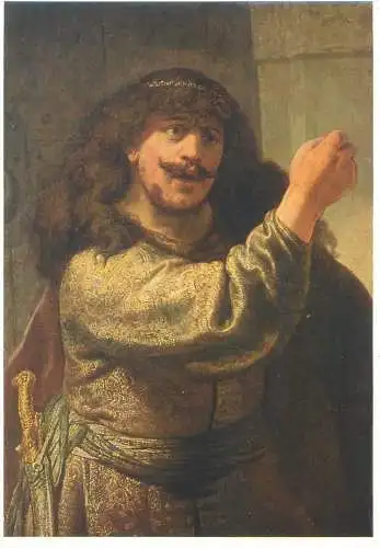 Paintings postcard Rembrandt Samson threatening his father in law Berlin