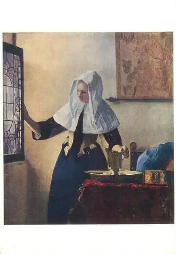 Paintings postcard Ian Vermeer Van Delft Young woman with a water jug New York