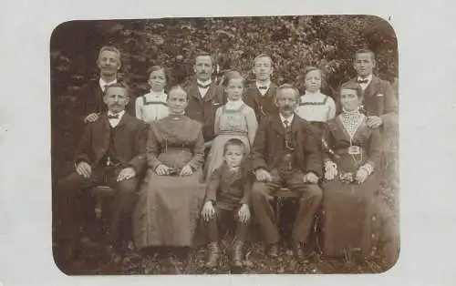 elegant costumes family types and scenes outdoor scenery real photo social history postcard