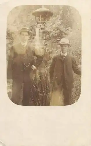 elegant gentlemen real photo social history postcard